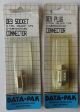 Lot of 2 NOS DE 9 Plug Connector 9 Pin Solder Type D Sub RS232 Serial Port