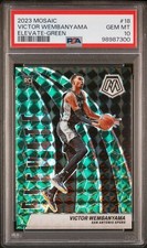 2023 PANINI MOSAIC ELEVATE #18 VICTOR WEMBANYAMA ELEVATE-GREEN RC PSA 10 (TK