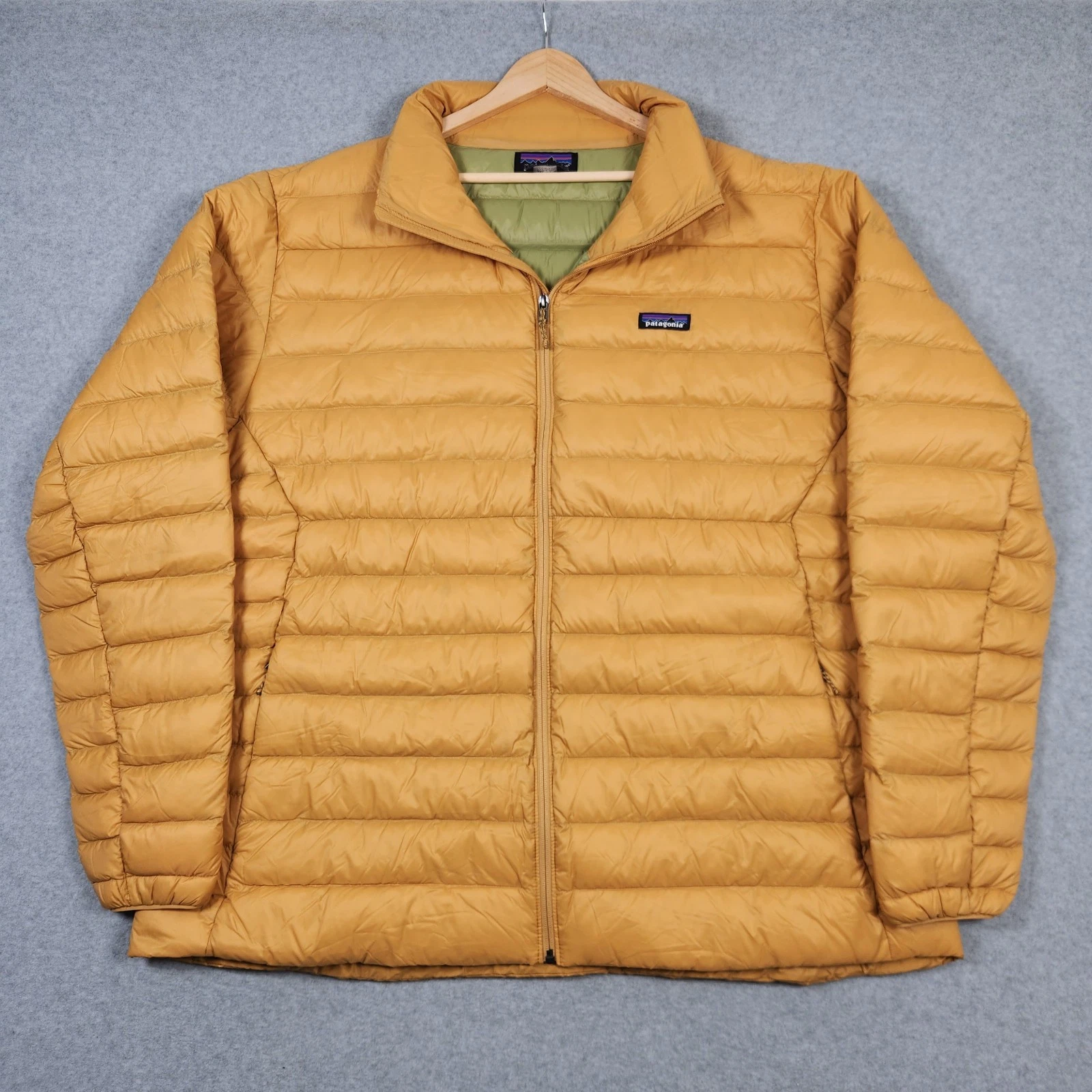Patagonia Down Sweater Mens 3XL Gold Insulated Puffer Jacket Outdoors Hiking 800