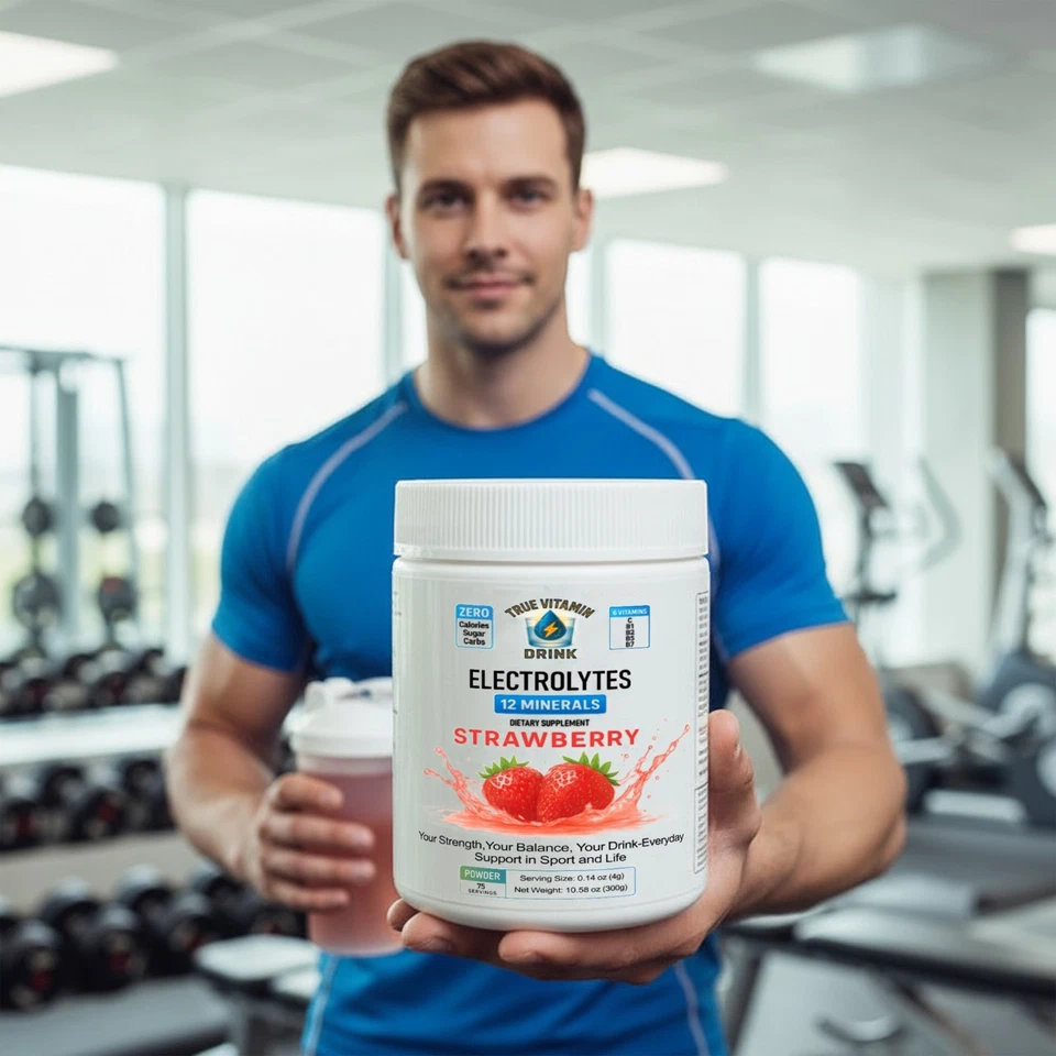 Electrolyte Complex Hydration Powder | 6 Vitamins + 12 Minerals | Strawberry - Image 3 of 4