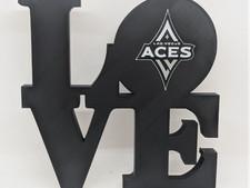 Las Vegas Aces Love Park Sign - LOVE Statue 3D Printed Wall Sign