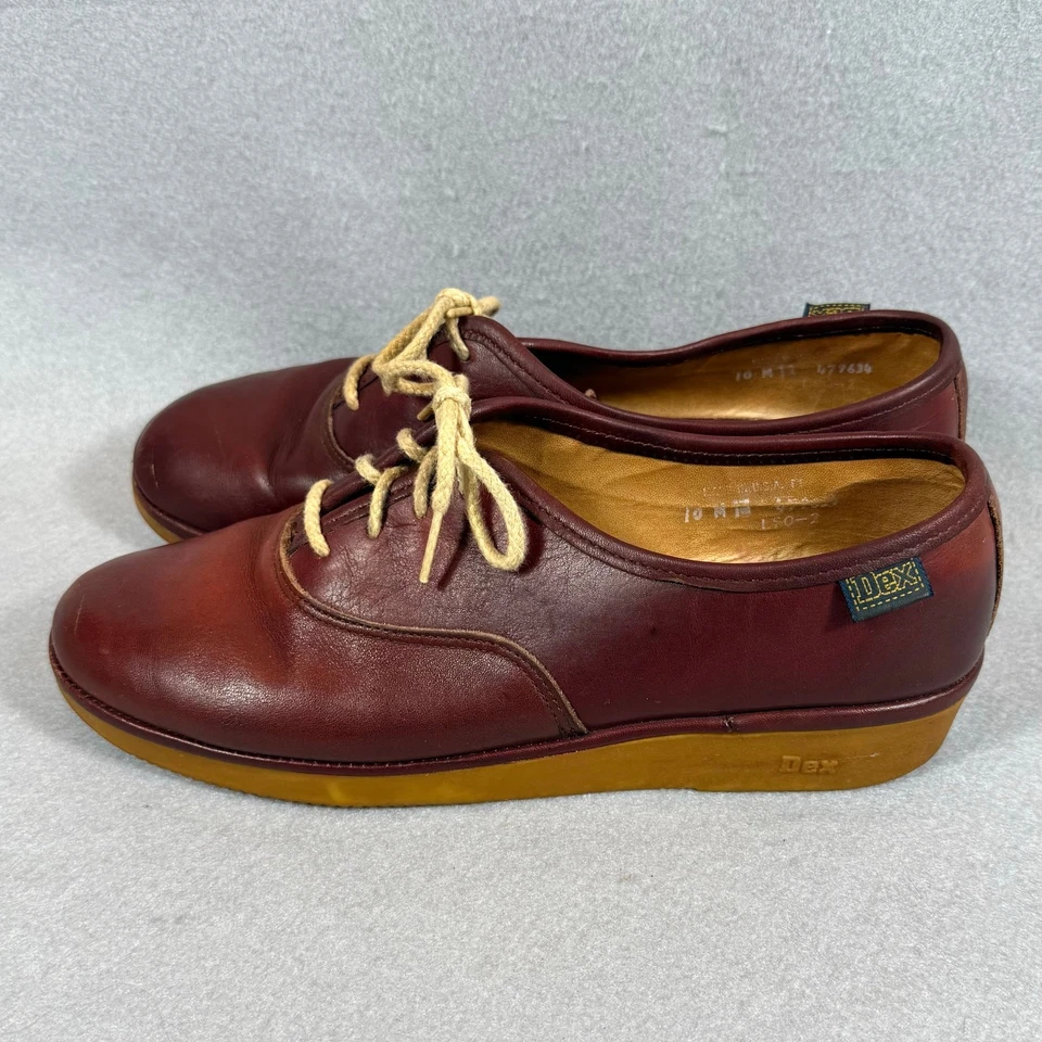 Zapatos Oxford Dexter de cuero rojo marrón vintage para mujer talla 10 M Foto 4 de 4