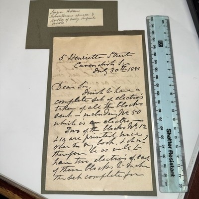 William Adams Surgeon 3p ALS Autogramm Brief 1881 re 50 Elektrotypen zum Drucken