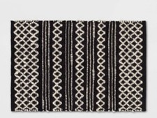 2x3 Mixed Fibre Rug Black/White - Threshold :...