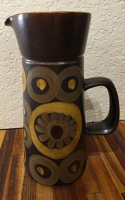 Denby Arabesque Samarkand Large Jug Pitcher 8 1/4'' Gill Pemberton 1960s England