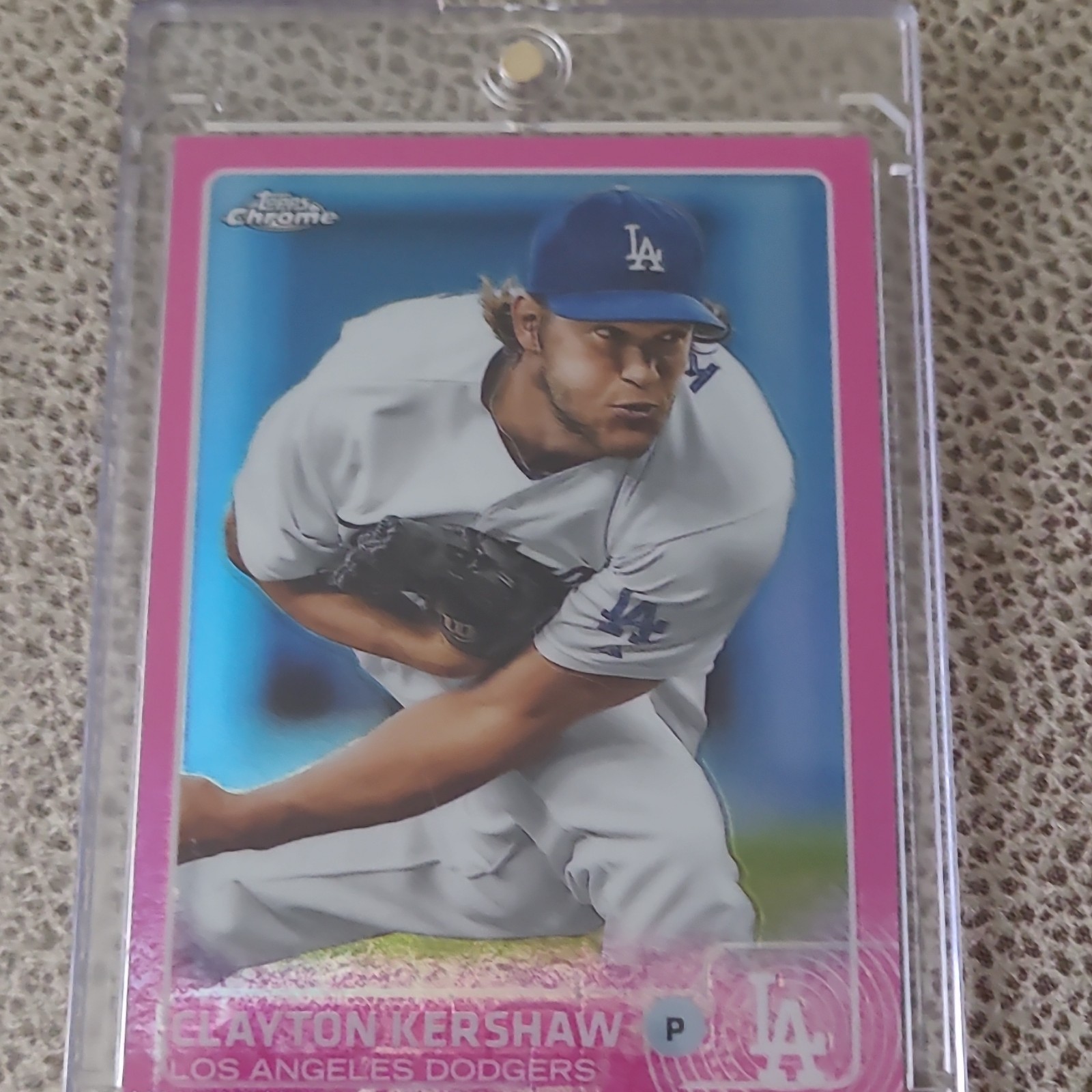 2015 Topps Chrome Clayton Kershaw Dodgers Pink Refractor #55 Baseball Card