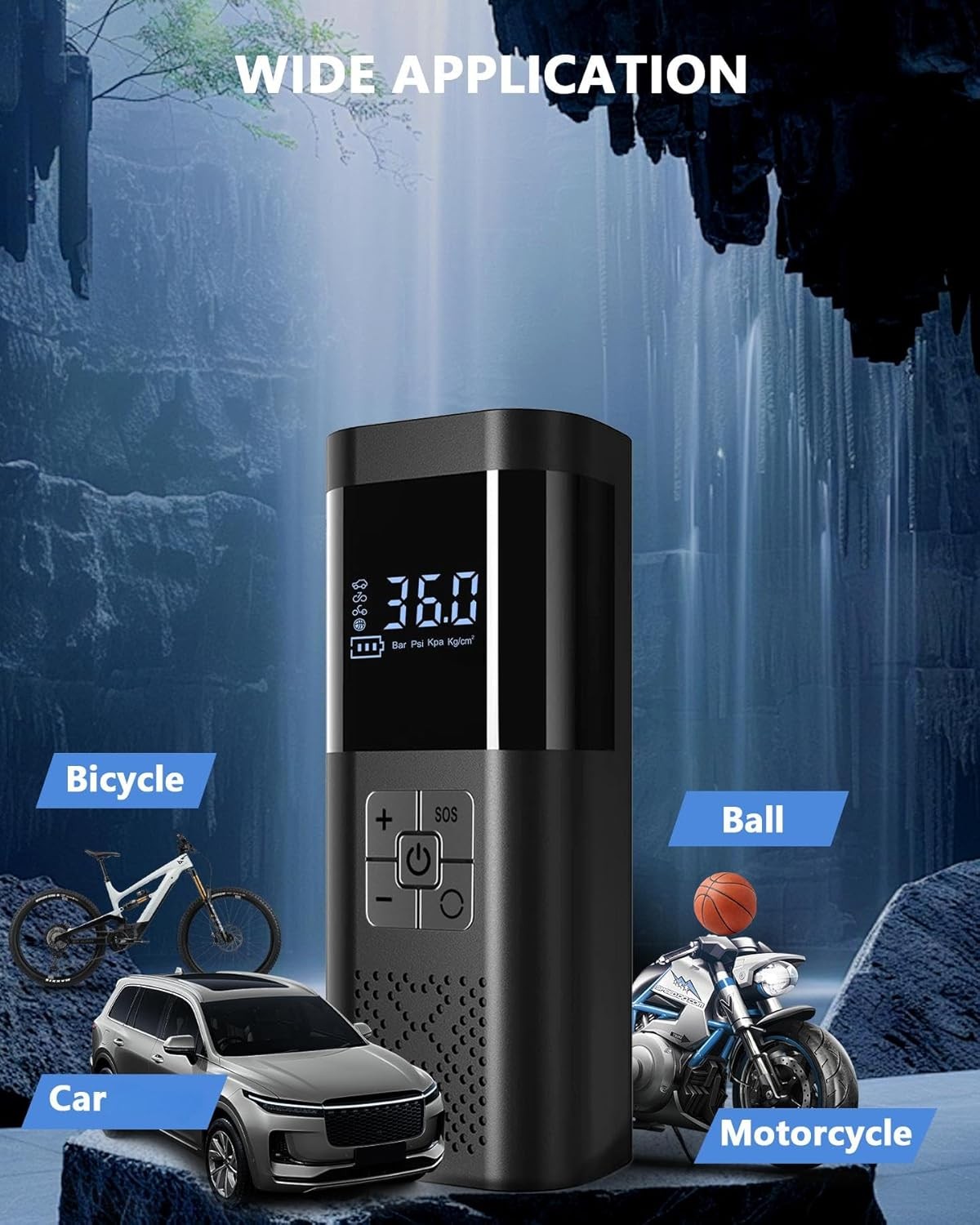 Compressor Loading Pocket Rechargeable Pocket Air Car Tire Inflator Portable Compressor Cordless ...
