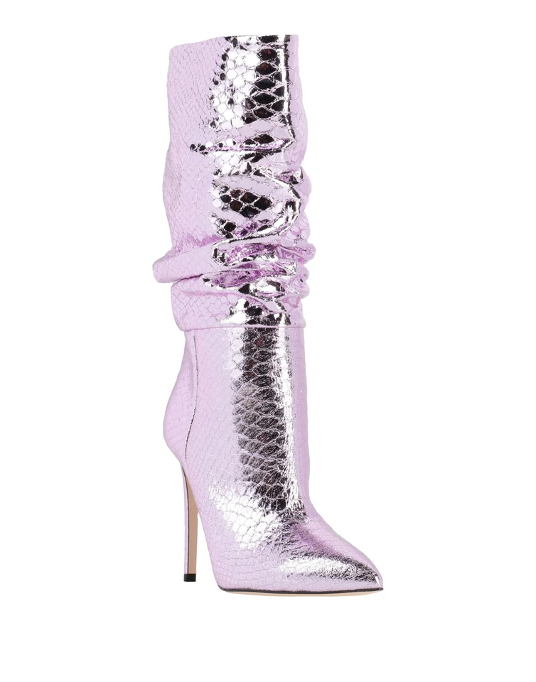 RRP€755 PARIS TEXAS Leather Mid-Calf Boots US8 UK5 EU38 Metallic Made in Italy - Image 2 of 4