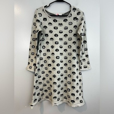 Ne-Net Issey Miyake Grey/Black Woodland Creature A-line Sweater Dress Size  M