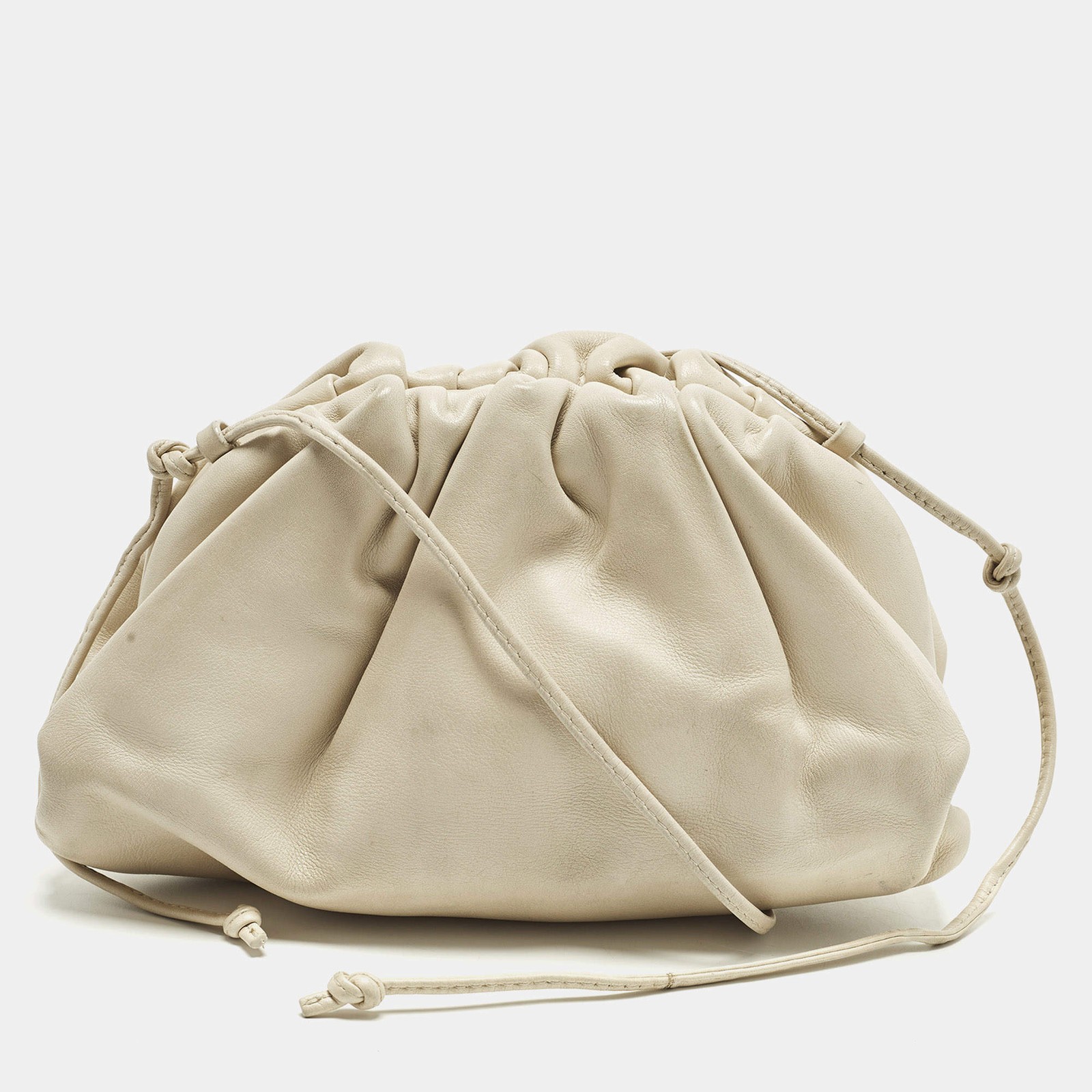 Bottega Veneta The Pouch Mini Off White Leather Crossbody Bag