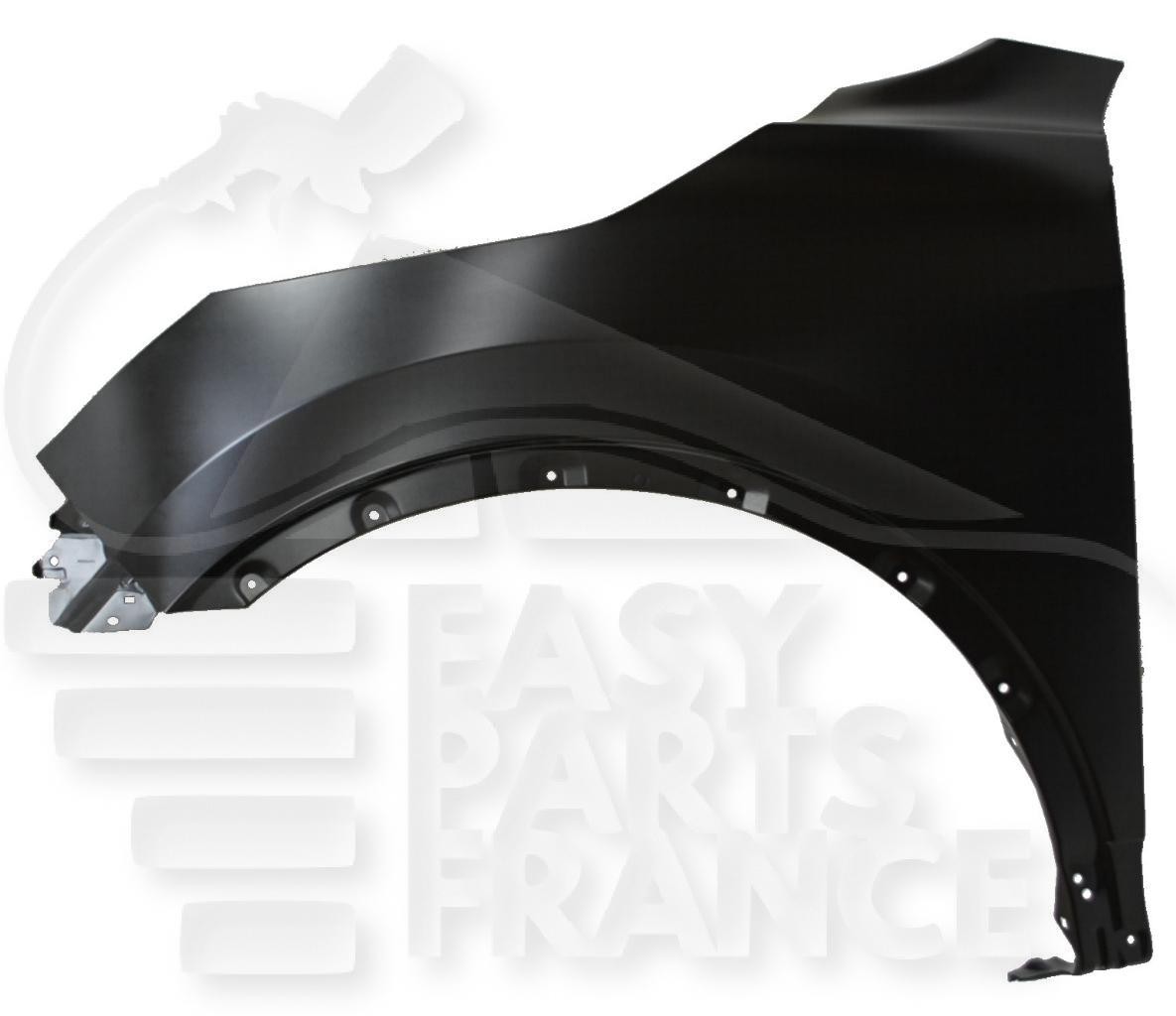 Aile avant gauche pour Nissan Qashqai de 2014 à 2017 en acier noir apprêté