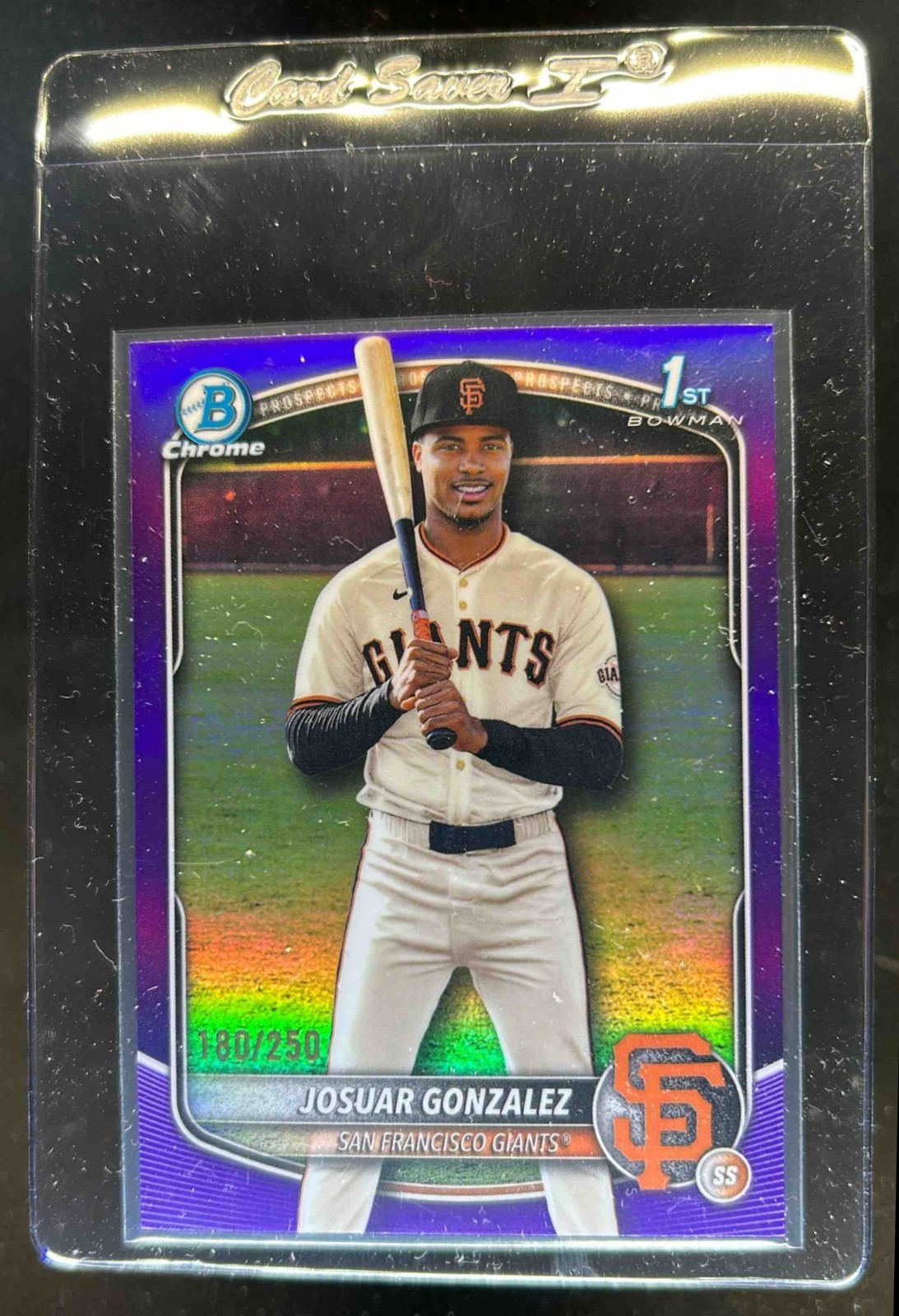 2025 Bowman Chrome Josuar Gonzalez Purple Refractor 1st Prospect #180/250 Giants