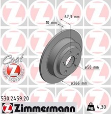 2x ZIMMERMANN Bremsscheibe COAT Z 530.2459.20 für IMPREZA FORESTER Station Wagon