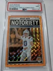 2025 Mosaic Drake Maye Notoriety #3  Orange Fluorescent PSA 9 Patriots