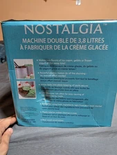 Nostalgia 4-Quart Electric Ice Cream Maker Old Fashioned Blue