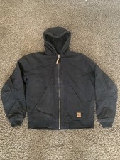Berne Men's Heritage Duck Hooded Active Work Jacket Large Size HJ51BK Black L