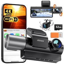 Dash Cam 3 Canali 4K con Scheda 32gb Gratuita Anteriore Posteriore Interna 1080p - Miniatura 1