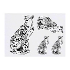 4 x 'Cheetah' Temporary Tattoos / Transfers TO00015811 