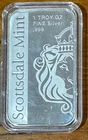 Scottsdale Mint Archangel Michael  Bar 1 Troy oz.999 Fine Silver-w/Hard Case