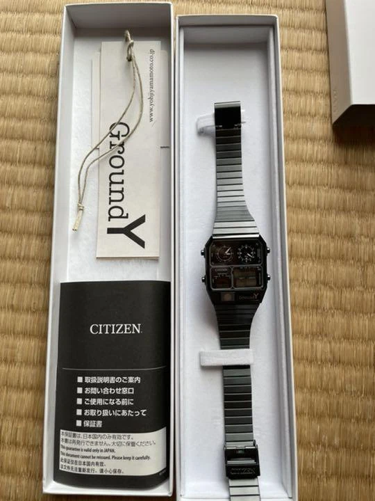 Citizen Yohji Yamamoto Ground Y ANA-DIGI TEMP Black Stainless Steel No.034 New