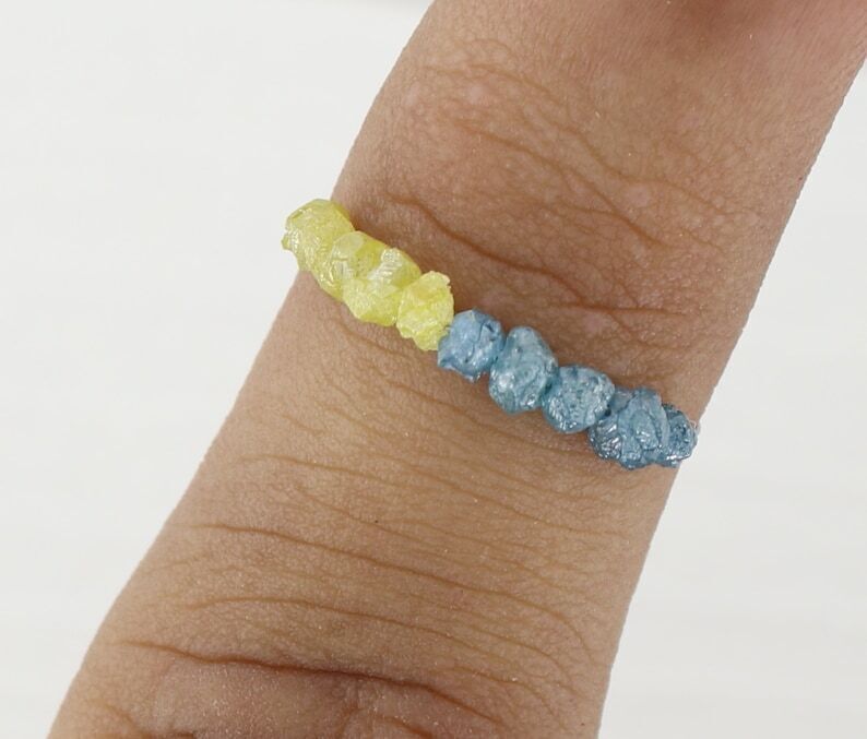Brin De Perles En Diamant Brut Naturel 2-3 Mm - Bleu Véritable, Non Taillé