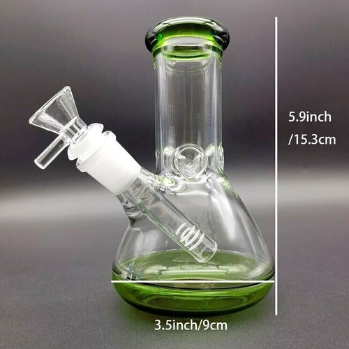 HEAVY 6” Green Glass Bong Smoking Pyrex Hookah Water Pipe Bubbler W/Ice Catcher - Picture 13 of 13