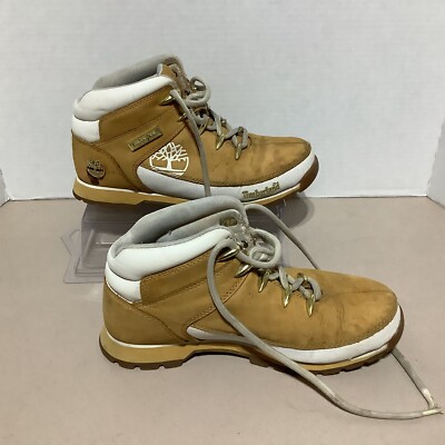 TIMBERLAND EURO SPRINT WOMENS HIKER BOOT WHEAT WHITE GOLD SIZE 8.5