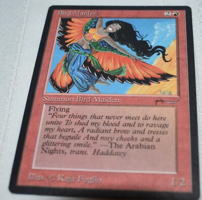 Magic card MTG Arabian Knights Bird Maiden Red Creature Kaja Foglio