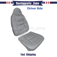 Front Driver Bottom Top Leather Seat Cover Gray For 2001 Ford F250 F350 Lariat