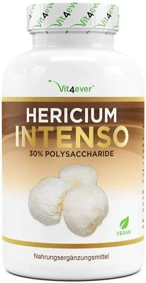 VIT4EVER Fungo Hericium Erinaceus - 180 Capsule - 650mg Estratto 30% Polisaccaridi - Vegan