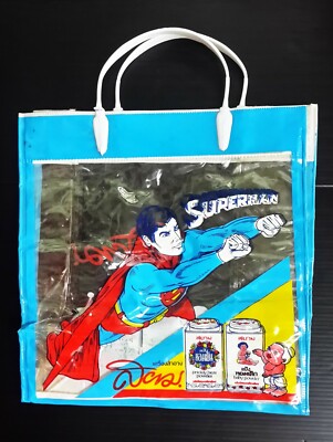 Sac Plastique Vintage Superman Christopher Reeve (années 80) - Rare, Fabriqué En Thaïlande