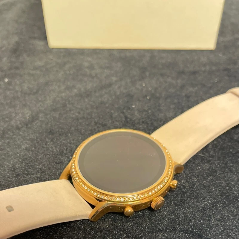 Reloj inteligente digital redondo Fossil DW10F1 beige frecuencia cardíaca pantalla táctil Foto 3 de 4