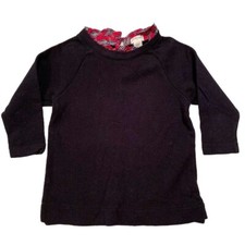 Crewcuts J Crew Black Sweater Red Tartan Plaid Ruffle Holiday Girl Size 4 5