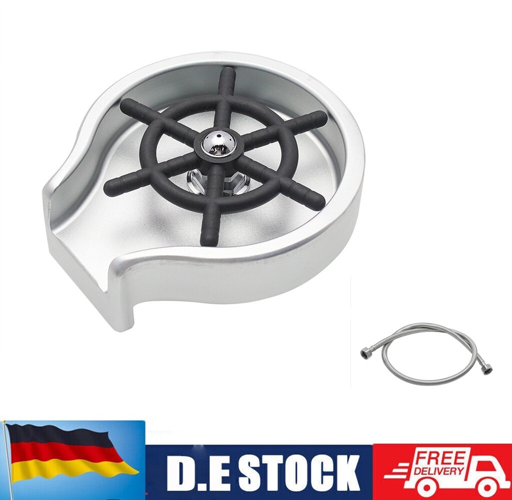 Silbrig Automatische Cup Glas Washer Edelstahl Home Rinser Bar Waschbecken DE