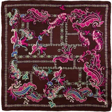 Wyoming Traders Wild Rag Charmeuse Morocco Silk Western Scarf - 34.5"