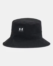 NWT MEN'S UNDER ARMOUR 1376704 SPORTSTYLE BLACK COTTON BUCKET HAT $30