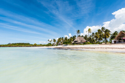 Wandbild: schöne Aussicht auf die Insel Sansibar und den blauen Himmel vom [...]