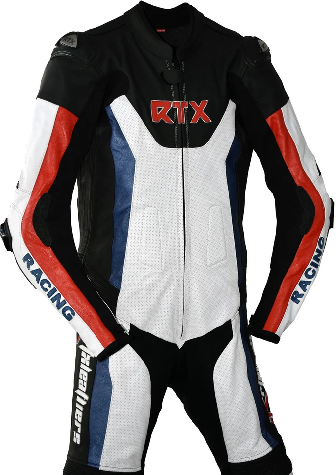 RTX GB Pro Racing Perforated CE Leather Motorcycle 1 Piece Motorbike Suit S-3XL - Image 3 of 4