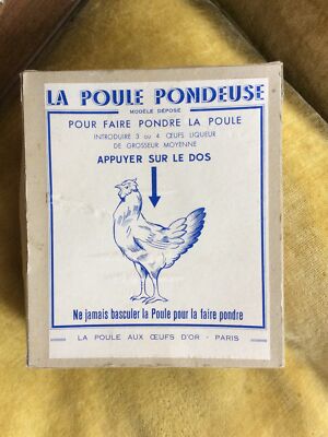 ANCIEN JOUET LA Bressane Poule Pondeuse oeufs en boîte d'origine FRANCE