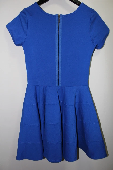 NUEVO FELICITY & COCO Vestido Para Mujer Azul Medio Ponte Tejido Ajuste y Acampanado ($118) Foto 3 de 4