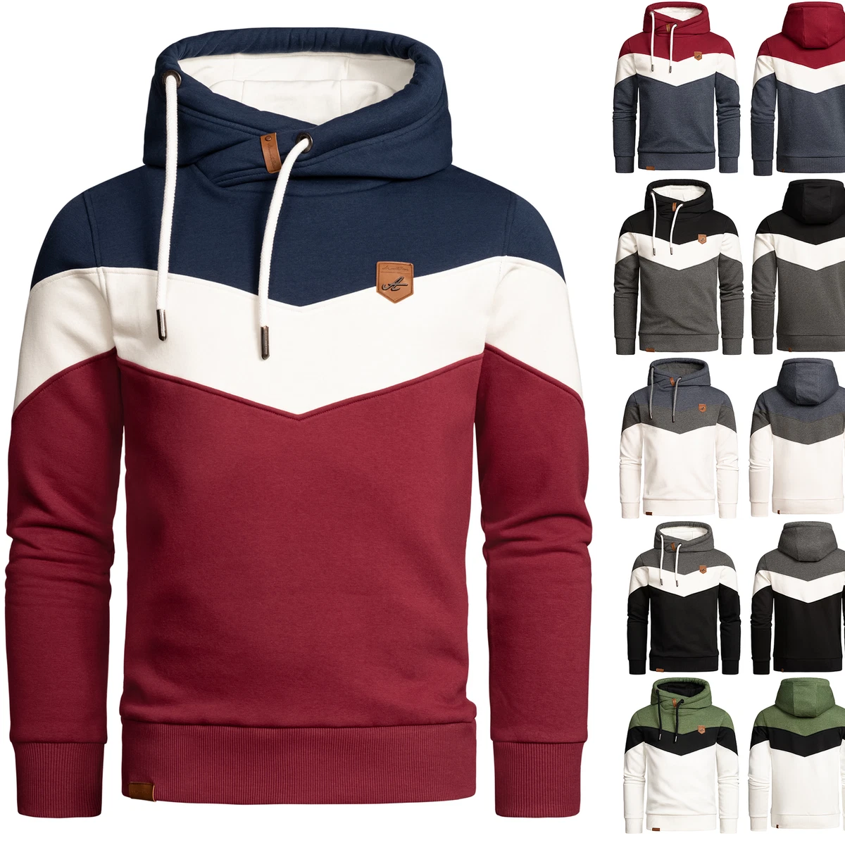 ZhungZaoh Herren Cargo Hoodie Mit Reißverschluss - Praktischer Kapuzenpullover