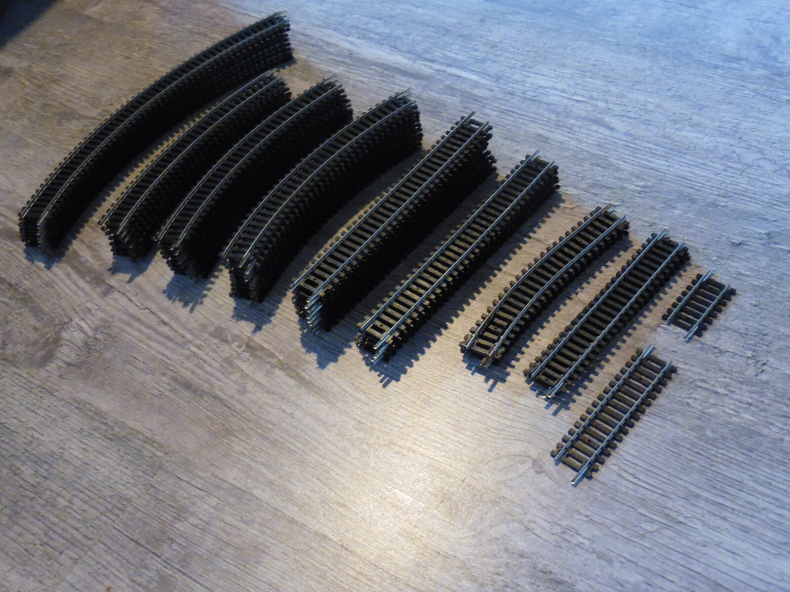 Lot De 60 Rails HO Lima - Droits N3020, Courbes N3030, Aiguillages - Occasion