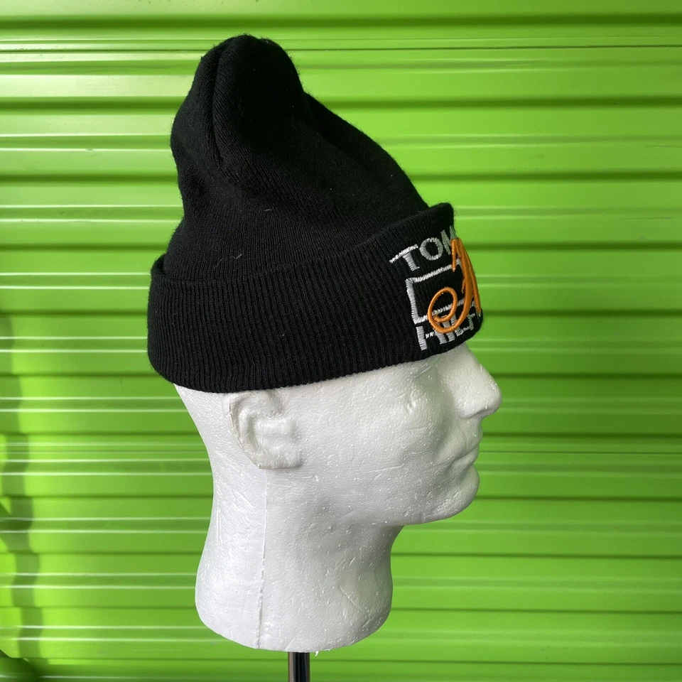 Vintage Tommy Hilfiger Signature Black Cotton Blend Cuff Knit Beanie Ski Cap Hat - Image 2 of 4
