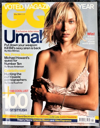 GQ Magazine May 2004. Uma Thurman. Very Good - Picture 1 of 4