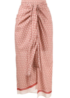 Jupe Midi Sarong Brunello Cucinelli Coton Fleuri - Taille 8 (IT 44) - Neuve Avec étiquettes 1995
