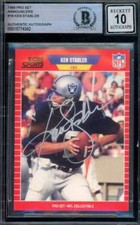 Ken Stabler Gem Mint 10 Beckett BAS Signed 1989 Pro Set Announcers Autograph