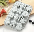 Christmas Silicone Mold - Snowman, Tree, Candy Cane, Santa, gingerbread men