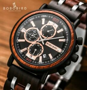 Herren Armbanduhr Chronograph Holz Bambus Ebay