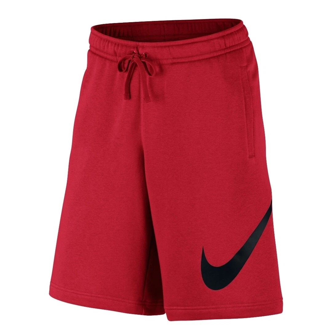 Nike Sportswear Men's Club Graphic Sweat Shorts Red/Black Swoosh Small