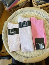 New NWT Lot of 3 Pretty in Pink Barbiecore Socks b.ella brand Made in USA